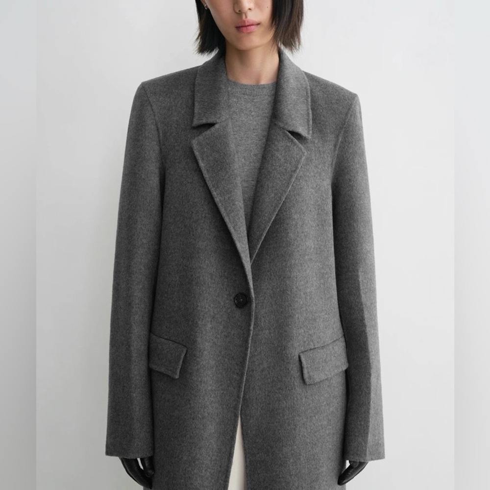 Toteme Classic doublé coat mid grey melange